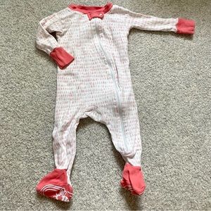 Burt’s bees baby 3 months footed pajama white and red